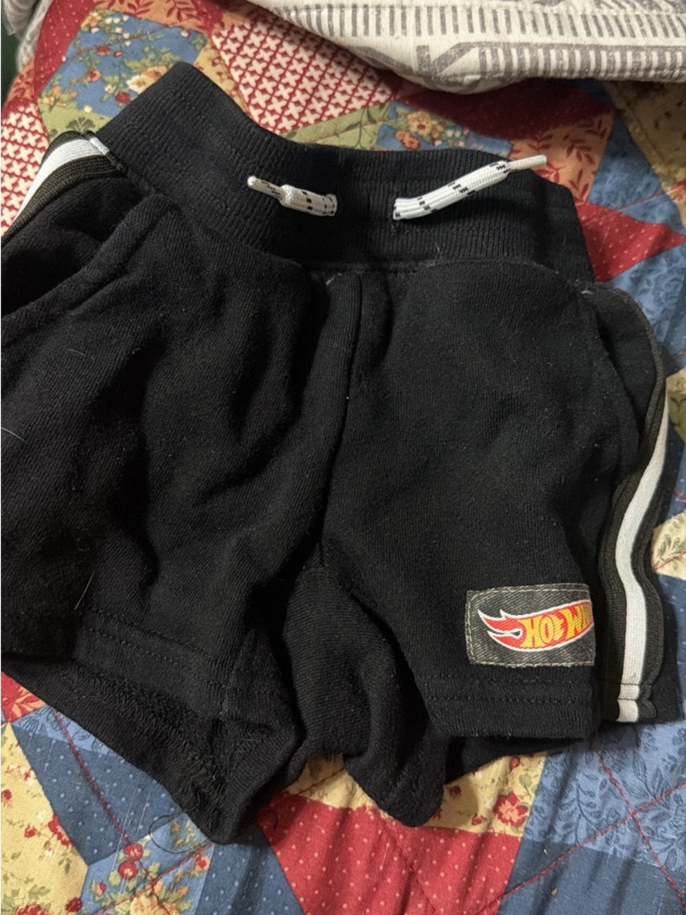 Kids Black Logo Athletic Shorts